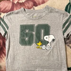 Aeropostale Gray Crop Top with Snoopy Graphic